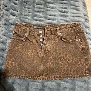 Zara Leopard Print Mini Skirt